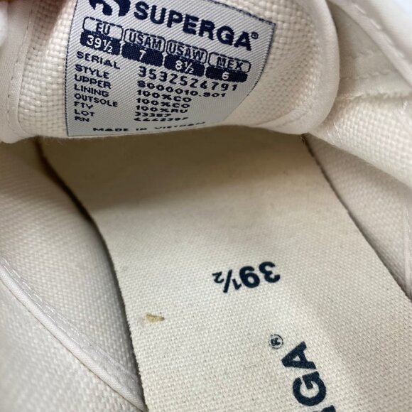 Superga White Lace-Up Athletic Sneakers | Size 8.5 for Every Occasion - Picture 5 of 7